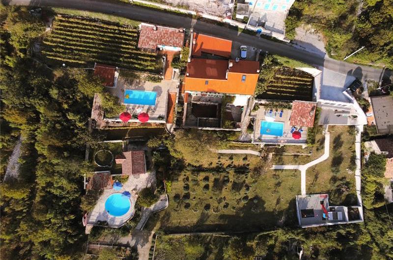 Three charming stone villas on one estate sleeping up to 14 -16, near Crikvenica with views of Krk Island