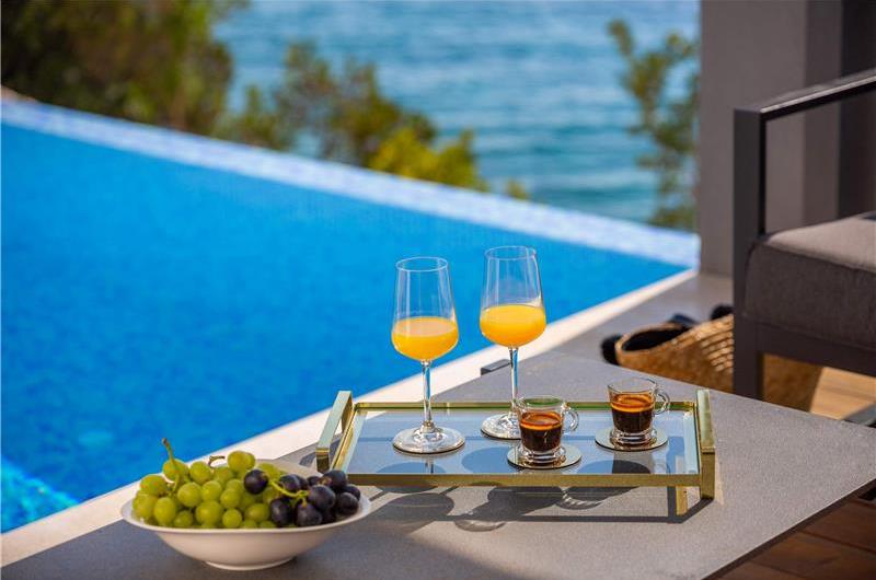 Luxury Beachfront Villa with Heated Infinity Pool near Trogir, Sleeps 8