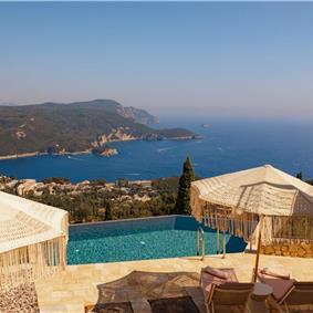 3 bedroom villa with pool & sea views, near Palaiokastrítsa, sleeps 6