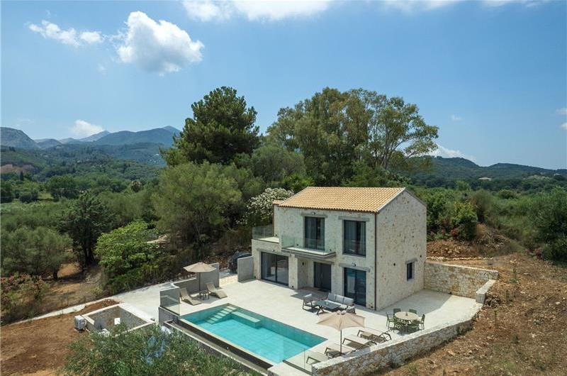  3 bedroom stone villa with pool & seaview, near Acharavi, sleeps 6