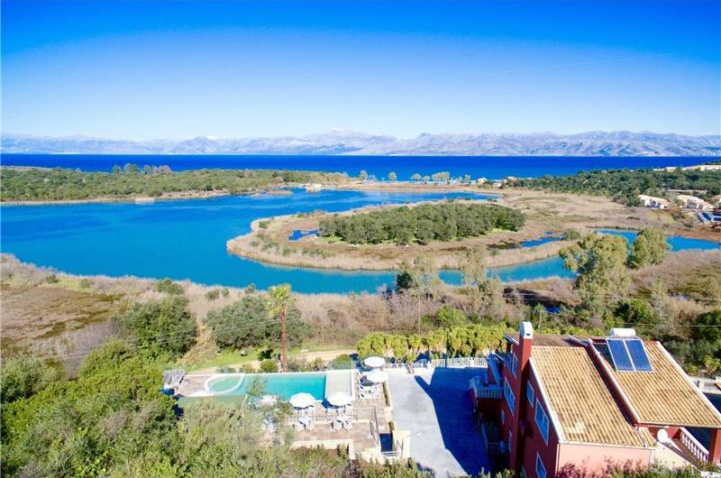 8 Bedroom villa with pool & seaview, near Acharavi, sleeps 16-18