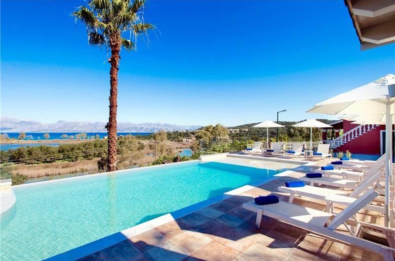 8 Bedroom villa with pool & seaview, near Acharavi, sleeps 16-18