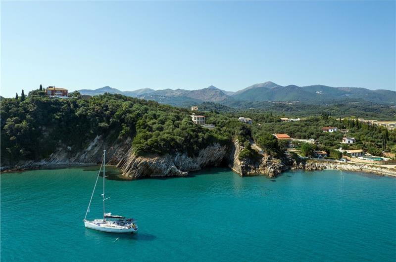 7 bedroom seafront luxury villa with pool & jacuzzi, near Acharavi, sleeps 14-15