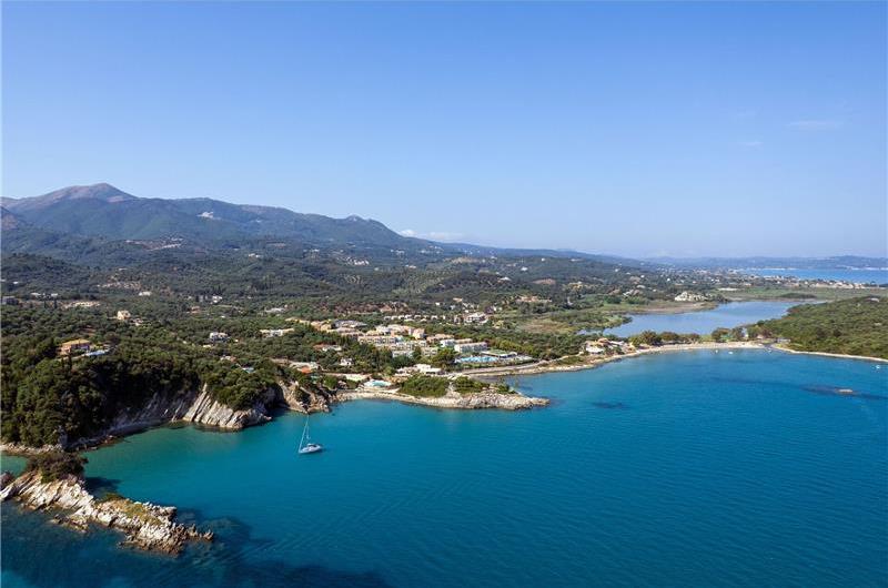 7 bedroom seafront luxury villa with pool & jacuzzi, near Acharavi, sleeps 14-15