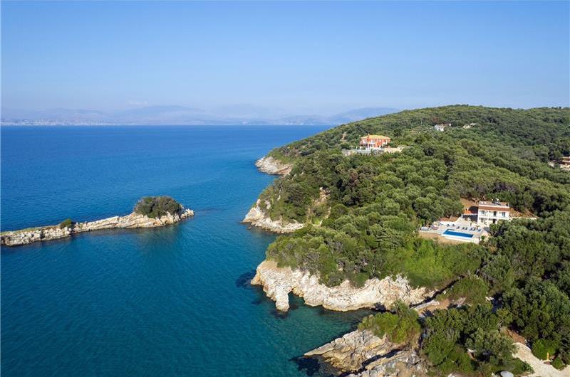 7 bedroom seafront luxury villa with pool & jacuzzi, near Acharavi, sleeps 14-15