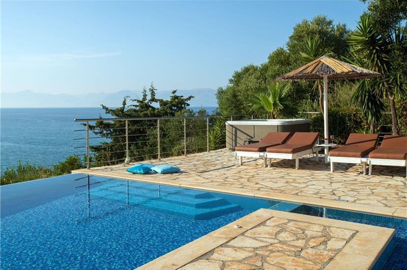 7 bedroom seafront luxury villa with pool & jacuzzi, near Acharavi, sleeps 14-15