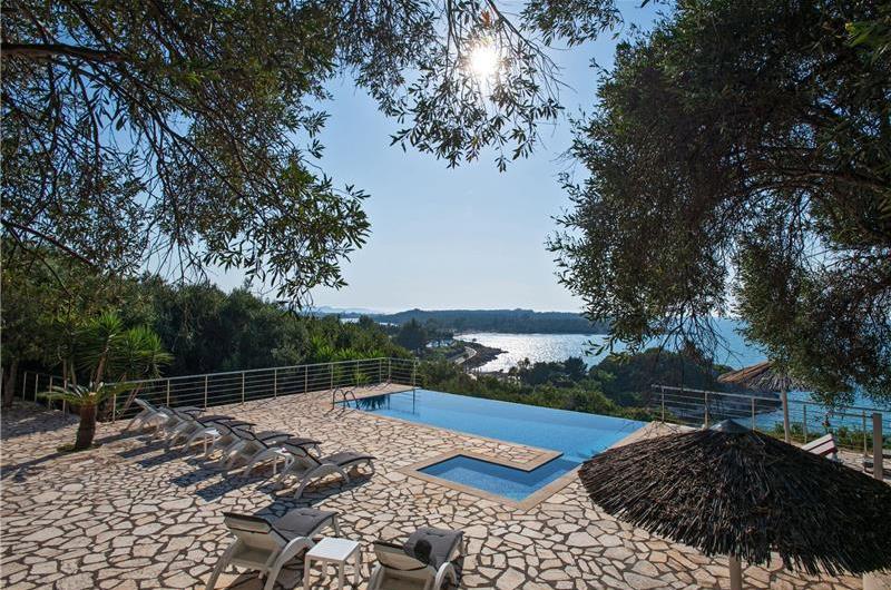 7 bedroom seafront luxury villa with pool & jacuzzi, near Acharavi, sleeps 14-15