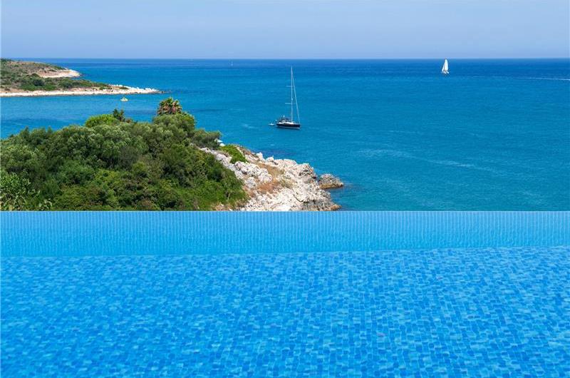 7 bedroom seafront luxury villa with pool & jacuzzi, near Acharavi, sleeps 14-15