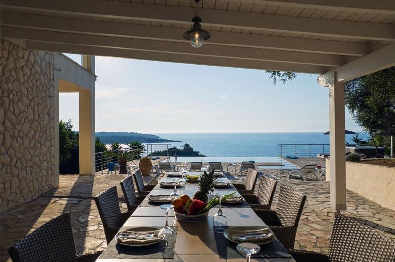 7 bedroom seafront luxury villa with pool & jacuzzi, near Acharavi, sleeps 14-15