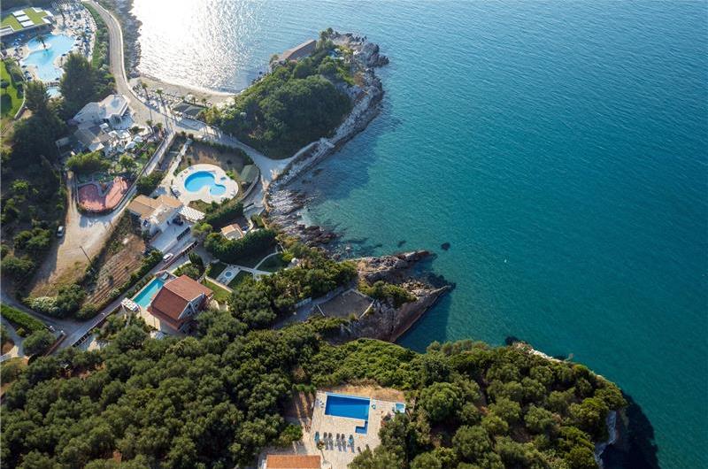 7 bedroom seafront luxury villa with pool & jacuzzi, near Acharavi, sleeps 14-15