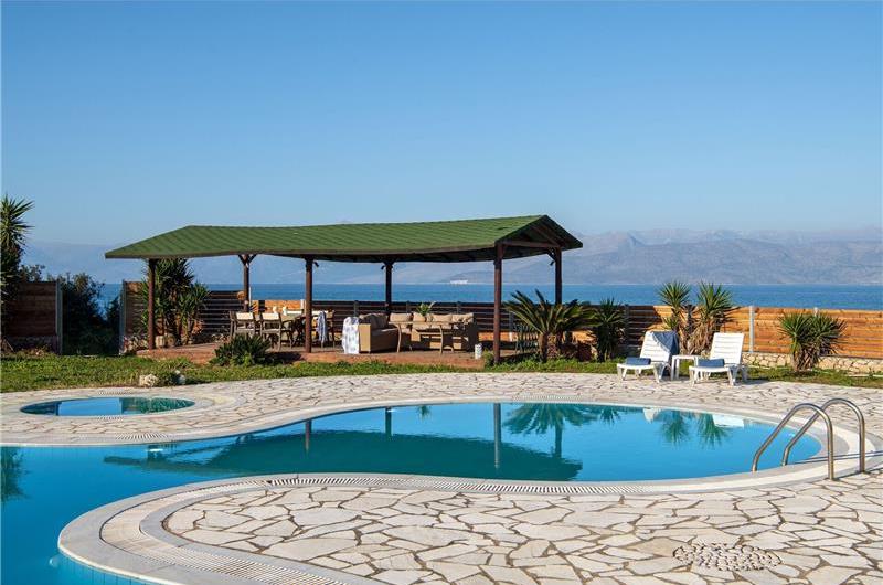 3 bedroom seaside villa with pool & jacuzzi, near Acharavi, sleeps 6