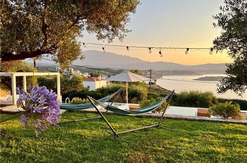 5 bedroom luxury villa with infinity pool, sea views and tennis court near Chania, sleeps 10